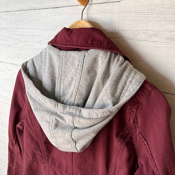Hurley Jacket Womens Size Small Burgundy Winchester Woven Full Zip with Hood - Picture 14 of 16
